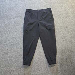 Talbots Pants Womens Size Medium Petite Black Jogger Cargo Performance Casual